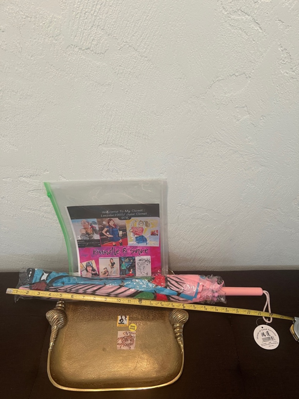 #1870* Peacock Kids Umbrella - Pink & Aqua - Picture 4 of 12